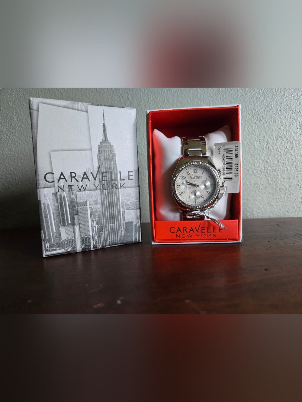 Caravelle New York Women’s Crystal Silver Tone Watch 43L159